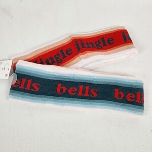 Jingle Bells Couples Holiday Knit Headband Red Blue Set of 2 NWT
